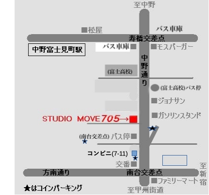 STUDIO MOVE 705周辺の案内図
