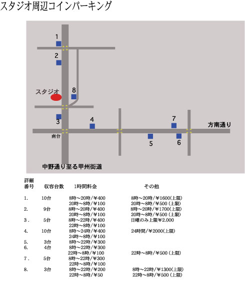 STUDIO MOVE 705周辺のコインパーキング案内